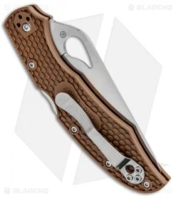 Byrd Cara Cara 2 Lockback Knife Brown FRN (3.75" Satin Serr) BY03PSBN2 -Benchmadess Zone Byrd Cara Cara 2 LB Brown FRN Satin Serr BY03PSBN2 BHQ 89816 jr side