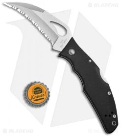 Byrd Crossbill Lockback Knife Black G-10 (3.5" Satin Full Serr) BY07GS -Benchmadess Zone Byrd Crossbill LB Black G 10 Satin Full Serr BY07GS BHQ 7365 jr bottlecap