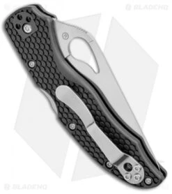 Byrd Harrier 2 Lightweight Lockback Knife Black FRN (3.36" Satin Serr) BY01PSBK2 -Benchmadess Zone Byrd Harrier 2 Lightweight LB Black FRN Satin Serr BY01PSBK2 BHQ 106179 jr side