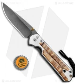 Chris Reeve Large Sebenza 21 Knife W/ Spalted Beech Inlays (3.625" Ladder Dam) -Benchmadess Zone Chris Reeve Knives Large Sebenza 21 Spalted Beech Inlays Ladder Damascus L21 1166 BHQ 87895 jr bottlecap