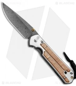 Chris Reeve Large Sebenza 21 Knife W/ Spalted Beech Inlays (3.625" Raindrop Dam)