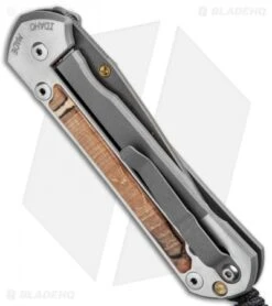 Chris Reeve Large Sebenza 21 Knife W/ Spalted Beech Inlays (3.625" Raindrop Dam) -Benchmadess Zone Chris Reeve Knives Large Sebenza 21 Spalted Beech Inlays Raindrop Damascus L21 1168 BHQ 87896 jr side