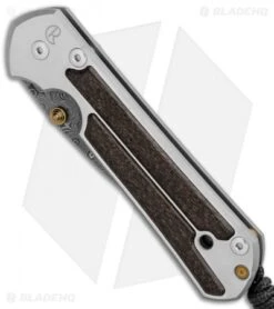 Chris Reeve Large Sebenza 21 Knife W/ Bog Oak Inlays (3.625" Raindrop Damascus) -Benchmadess Zone Chris Reeve Large Sebenza 21 Bog Oak Inlays Raindrop Damascus BHQ 87901 er spine