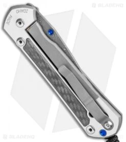 Chris Reeve Large Sebenza 21 Knife W/ Carbon Fiber Inlays (3.625" Raindrop Dam) -Benchmadess Zone Chris Reeve Large Sebenza 21 CF Inlays Raindrop Damascus L21 1206 BHQ 108523 jr side