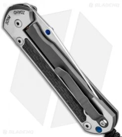 Chris Reeve Large Sebenza 21 Knife W/ Carbon Fiber Inlays (3.625" Stonewash) -Benchmadess Zone Chris Reeve Large Sebenza 21 CF Inlays Sw L21 1228 BHQ 84539 jr side