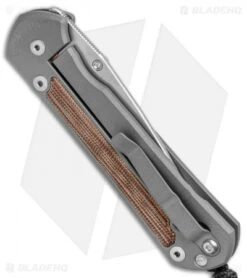 Chris Reeve Large Sebenza 21 Knife W/ Natural Micarta Inlays (3.625" Satin) -Benchmadess Zone Chris Reeve Large Sebenza 21 Knife Natural Micarta Inlays Satin L21 1262 BHQ 101704 jr side