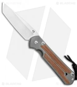 Chris Reeve Large Sebenza 21 Knife W/ Natural Micarta Inlays Tanto (3.625")