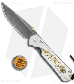 Chris Reeve Large Sebenza 21 Knife Unique Graphic W/Cabochon (Ladder Damascus) -Benchmadess Zone Chris Reeve Large Sebenza 21 Unique Graphic Cabochon Ladder Damascus BHQ 109163 jr bottlecap