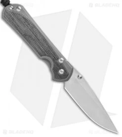 Chris Reeve Left-Hand Large Sebenza 31 Knife Black Micarta (3.625" Stonewash)