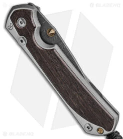 Chris Reeve Large Sebenza 31 LH Bog Oak (3.6" Damascus) -Benchmadess Zone Chris Reeve Large Sebenza 31 Bog Oak Ladder Damascus Left Hand BHQ 98953 td spine