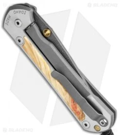 Chris Reeve Large Sebenza 31 Box Elder Knife Boomerang Dam. Double Lug (3.625") -Benchmadess Zone Chris Reeve Large Sebenza 31 Box Elder Boomerang Damascus BHQ 98935 jr side