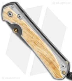 Chris Reeve Large Sebenza 31 Box Elder Knife Boomerang Dam. Double Lug (3.625") -Benchmadess Zone Chris Reeve Large Sebenza 31 Box Elder Boomerang Damascus BHQ 98935 jr spine