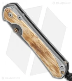 Chris Reeve Large Sebenza 31 Inlay Box Elder (3.6" Ladder Damascus) -Benchmadess Zone Chris Reeve Large Sebenza 31 Box Elder Ladder Damascus BHQ 98960 LS Spine