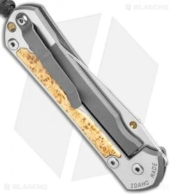 Chris Reeve Large Sebenza 31 Left Hand Frame Lock Knife Box Elder Burl (Satin) -Benchmadess Zone Chris Reeve Large Sebenza 31 Box Elder Left Hand Satin BHQ 98963 jr side