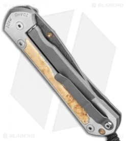 Chris Reeve Large Sebenza 31 Inlay Box Elder (3.6" Raindrop Damascus) -Benchmadess Zone Chris Reeve Large Sebenza 31 Box Elder Raindrop Damascus BHQ 98958 LS Side