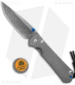 Chris Reeve Large Sebenza 31 Frame Lock Knife Ti (3.625" Raindrop Damascus) -Benchmadess Zone Chris Reeve Large Sebenza 31 FL Raindrop Damascus BHQ 99020 jr bottlecap