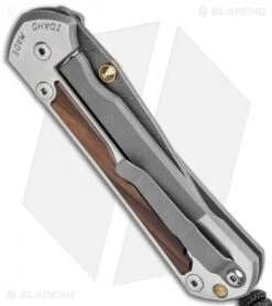 Chris Reeve Large Sebenza 31 Knife Macassar Ebony Boomerang Dam Dbl Lug (3.625") -Benchmadess Zone Chris Reeve Large Sebenza 31 Macassar Ebony Boomerang Damascus BHQ 117968 jr side