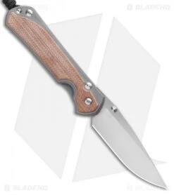 Chris Reeve Left-Hand Large Sebenza 31 Knife Natural Micarta (3.625" Stonewash)