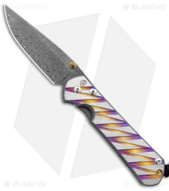 Chris Reeve Large Sebenza 31 Unique Graphic Zig Zag (3.6" Boomerang Damascus)