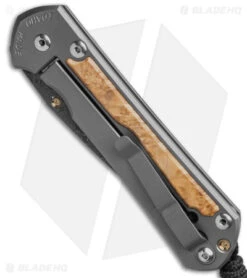 Chris Reeve Left Hand Large Sebenza 31 Box Elder (3.6" Raindrop Damascus) -Benchmadess Zone Chris Reeve Left Hand Large Sebenza 31 Inlay Box Elder 3in Raindrop Damascus BHQ 98957 td spine