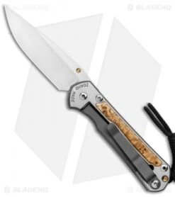 Chris Reeve Left-Hand Small Sebenza 31 Knife Box Elder Burl (2.94" Satin) -Benchmadess Zone Chris Reeve Left Hand Small Sebenza 31 Box Elder Burl Satin BHQ 99000 jr left