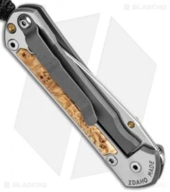 Chris Reeve Left-Hand Small Sebenza 31 Knife Box Elder Burl (2.94" Satin) -Benchmadess Zone Chris Reeve Left Hand Small Sebenza 31 Box Elder Burl Satin BHQ 99000 jr side