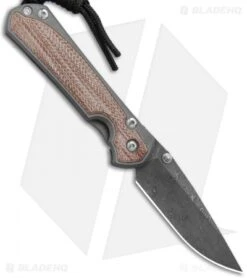 Chris Reeve Left Hand Small Sebenza 31 Natural Micarta Raindrop Damascus