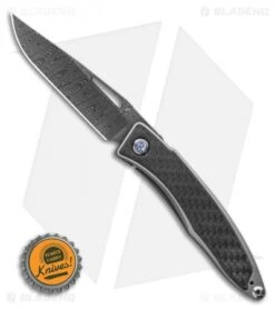 Chris Reeve Mnandi Gentleman's Knife Carbon Fiber (2.75" Ladder Damascus) -Benchmadess Zone Chris Reeve Mnandi Gentlemans Knife Carbon Fiber 2.75 Ladder Damascus BHQ 78014 LS Bottlecap