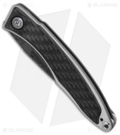 Chris Reeve Mnandi Gentleman's Knife Carbon Fiber (2.75" Basketweave Damascus) -Benchmadess Zone Chris Reeve Mnandi Gentlemans Knife Carbon Fiber Basketweave Damascus BHQ 78013 er spine