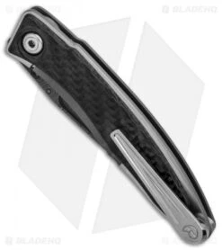 Chris Reeve Mnandi Left Handed Knife Carbon Fiber (2.75" Raindrop Damascus) -Benchmadess Zone Chris Reeve Mnandi Left Handed Carbon Fiber Raindrop Damascus BHQ 90355 er spine