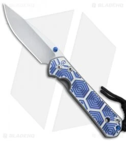 Chris Reeve Small Sebenza 21 Knife CGG Hex Blue (2.94" Stonewash)