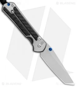 Chris Reeve Left-Hand Small Sebenza 21 Tanto Knife CF Inlays (2.94" Stonewash)