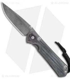 Chris Reeve Small Sebenza 31 Knife Black Micarta (2.94" Raindrop Damascus)