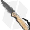 Chris Reeve Small Sebenza 31 Frame Lock Knife Box Elder (2.94" Ladder Damascus)
