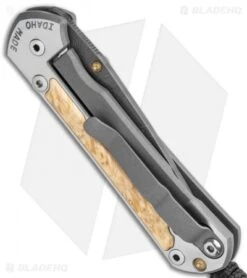 Chris Reeve Small Sebenza 31 Frame Lock Knife Box Elder (2.94" Ladder Damascus) -Benchmadess Zone Chris Reeve Small Sebenza 31 Box Elder Ladder Damascus BHQ 98998 jr side