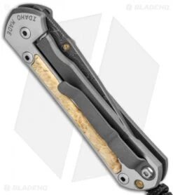 Chris Reeve Small Sebenza 31 Frame Lock Knife Box Elder (3" Raindrop Damascus) -Benchmadess Zone Chris Reeve Small Sebenza 31 Box Elder Raindrop Damascus BHQ 98996 jr side