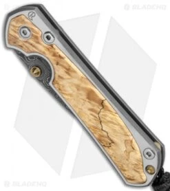 Chris Reeve Small Sebenza 31 Frame Lock Knife Box Elder (3" Raindrop Damascus) -Benchmadess Zone Chris Reeve Small Sebenza 31 Box Elder Raindrop Damascus BHQ 98996 jr spine