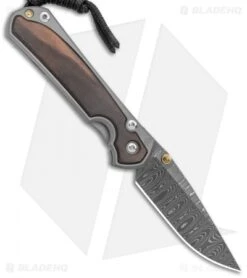 Chris Reeve Left Hand Small Sebenza 31 Knife Macassar Ebony Ladder Damascus