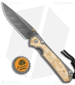 Chris Reeve Small Sebenza 31 Box Elder Double Lug Knife (2.94" Damascus) -Benchmadess Zone Chris Reeve Small Sebenza 31 Ti Box Elder Double Lug Boomerang Damascus BHQ 117826 jr bottlecap