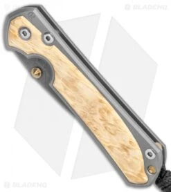 Chris Reeve Small Sebenza 31 Box Elder Double Lug Knife (2.94" Damascus) -Benchmadess Zone Chris Reeve Small Sebenza 31 Ti Box Elder Double Lug Boomerang Damascus BHQ 117826 jr spine