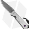 Chris Reeve Small Sebenza 31 Frame Lock Knife Gray Titanium (3" Damascus) -Benchmadess Zone Chris Reeve Small Sebenza 31 Unique Graphic Amethyst B Milled Dots Damascus BHQ 172988 jr