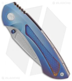 EOS Dorado Frame Lock Knife Blue/Purple Ti (3.6" Stonewash) -Benchmadess Zone EOS Dorado 502 Ti Blurple SW BHQ 86313 er spine