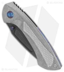 EOS Dorado Frame Lock Knife Titanium W/ Blue Hardware (3.6" Black) -Benchmadess Zone EOS Dorado 505 Ti SW DLC BHQ 86315 er spine