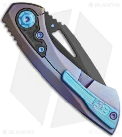 EOS Dorado S Frame Lock Knife Flamed Titanium/CF (3" Black DLC) -Benchmadess Zone EOS Dorado S 803 Flame CF Black BHQ 102091 jr side