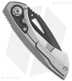 EOS Dorado S Frame Lock Knife Satin Titanium/CF (3" Black DLC) -Benchmadess Zone EOS Dorado S 805 Satin CF Black BHQ 102093 jr side