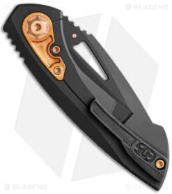 EOS Dorado S Frame Lock Knife Black DLC Titanium/Copper (3" Black DLC) -Benchmadess Zone EOS Dorado S 811 Black Copper Black BHQ 102097 jr side 1