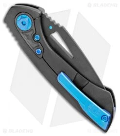 EOS Dorado S Frame Lock Knife Black Ti/Blue Hardware (3" Black) -Benchmadess Zone EOS Dorado S FL Black Ti Blue Hardware Black BHQ 100526 jr side