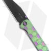 EOS Micro Surgeon Frame Lock Knife Green/Purple Joker (3.25" Black CTS-XHP) -Benchmadess Zone EOS Micro Surgeon FL Antique Green Purple Joker Ti Black BHQ 176957 jr