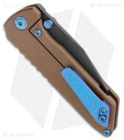 EOS Micro Surgeon Frame Lock Knife Bronze Hex Ti (3.25" Black CTS-XHP) -Benchmadess Zone EOS Micro Surgeon FL Bronze Hex Ti Blue Black BHQ 176956 jr side