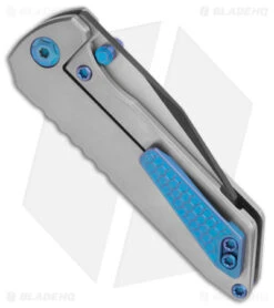 EOS Micro Surgeon Frame Lock Knife Satin Titanium (3.25" TT CTS XHP) -Benchmadess Zone EOS Micro Surgeon FL SW Blue TT BHQ 169105 jr side